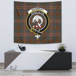 Kennedy Weathered Tartan Home Decor Scottish Plaid Tartan Crest Tapestry ScotsTee