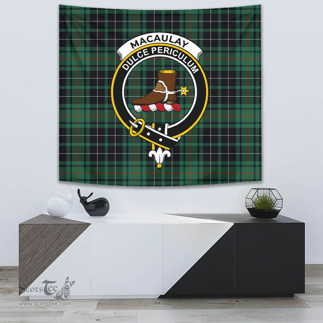 MacAulay Hunting Ancient Tartan Home Decor Scottish Plaid Tartan Crest Tapestry ScotsTee