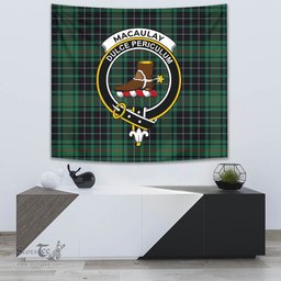 MacAulay Hunting Ancient Tartan Home Decor Scottish Plaid Tartan Crest Tapestry ScotsTee