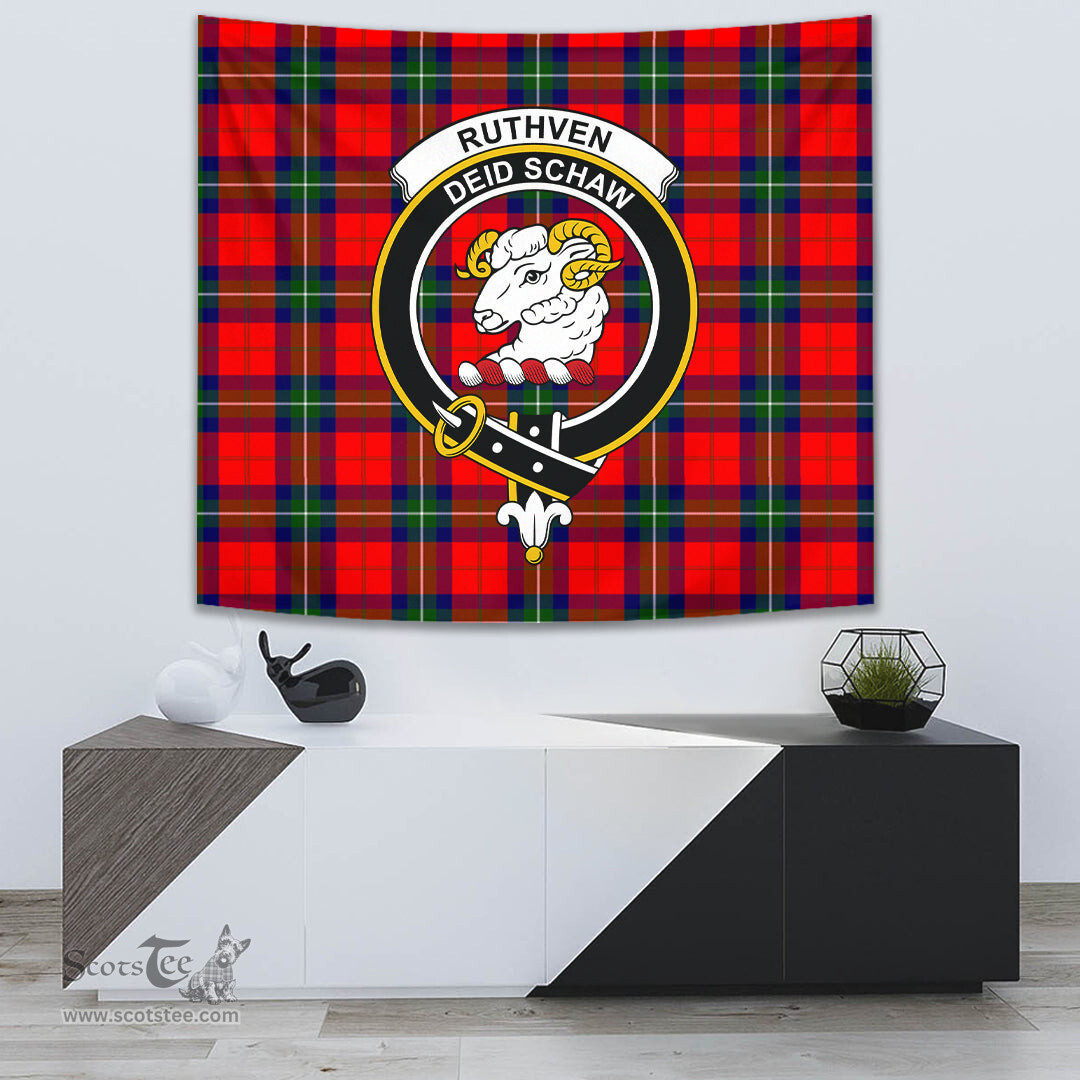 Ruthven Modern Tartan Home Decor Scottish Plaid Tartan Crest Tapestry ScotsTee
