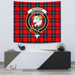 Ruthven Modern Tartan Home Decor Scottish Plaid Tartan Crest Tapestry ScotsTee