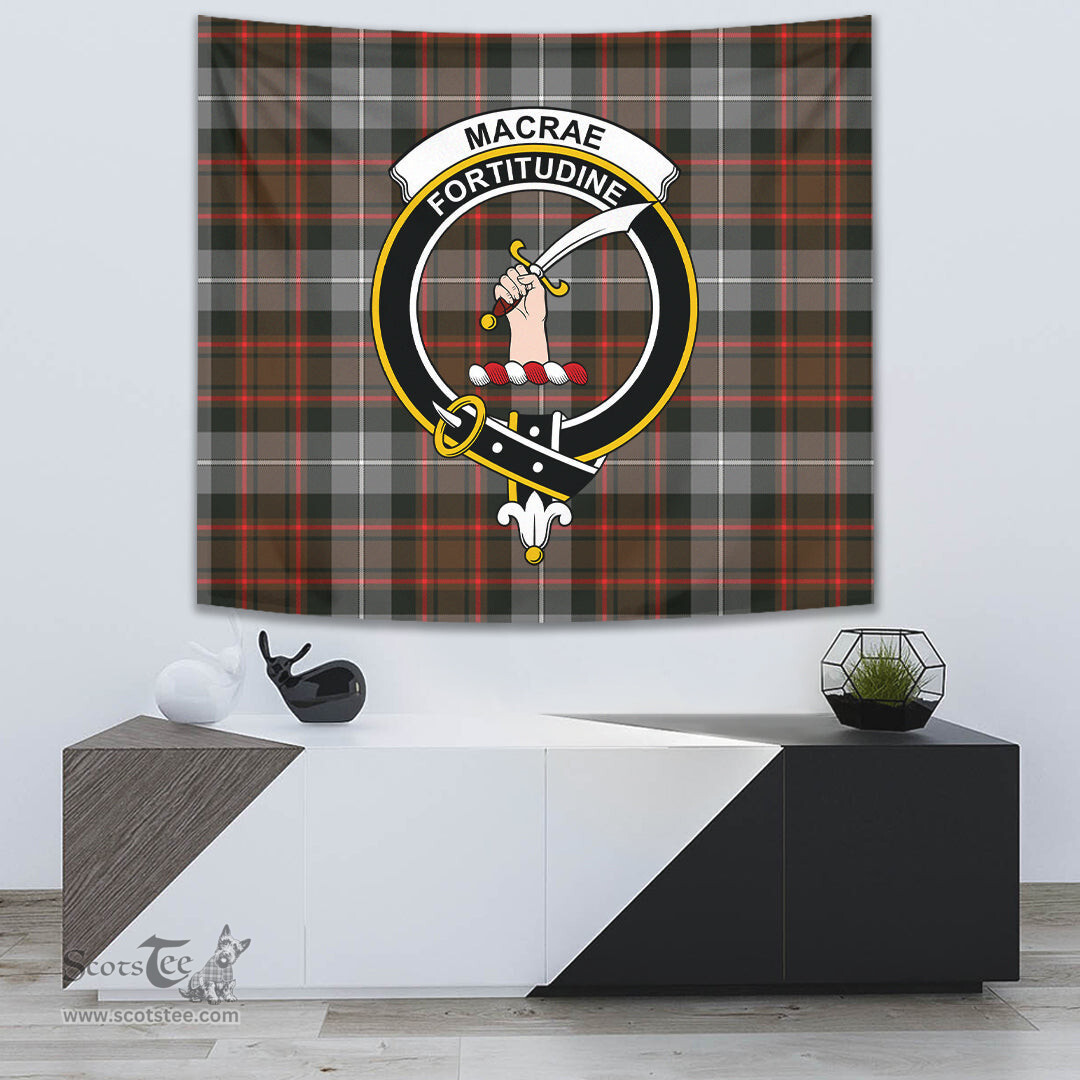 MacRae Hunting Weathered Tartan Home Decor Scottish Plaid Tartan Crest Tapestry ScotsTee