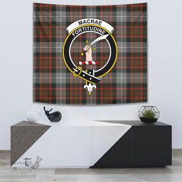 MacRae Hunting Weathered Tartan Home Decor Scottish Plaid Tartan Crest Tapestry ScotsTee