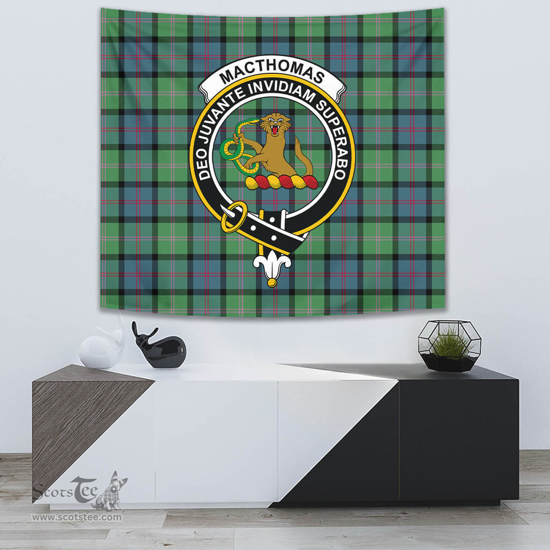 MacThomas Ancient Tartan Home Decor Scottish Plaid Tartan Crest Tapestry ScotsTee