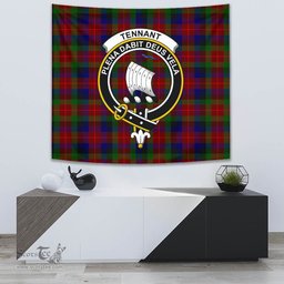 Tennant Tartan Home Decor Scottish Plaid Tartan Crest Tapestry ScotsTee
