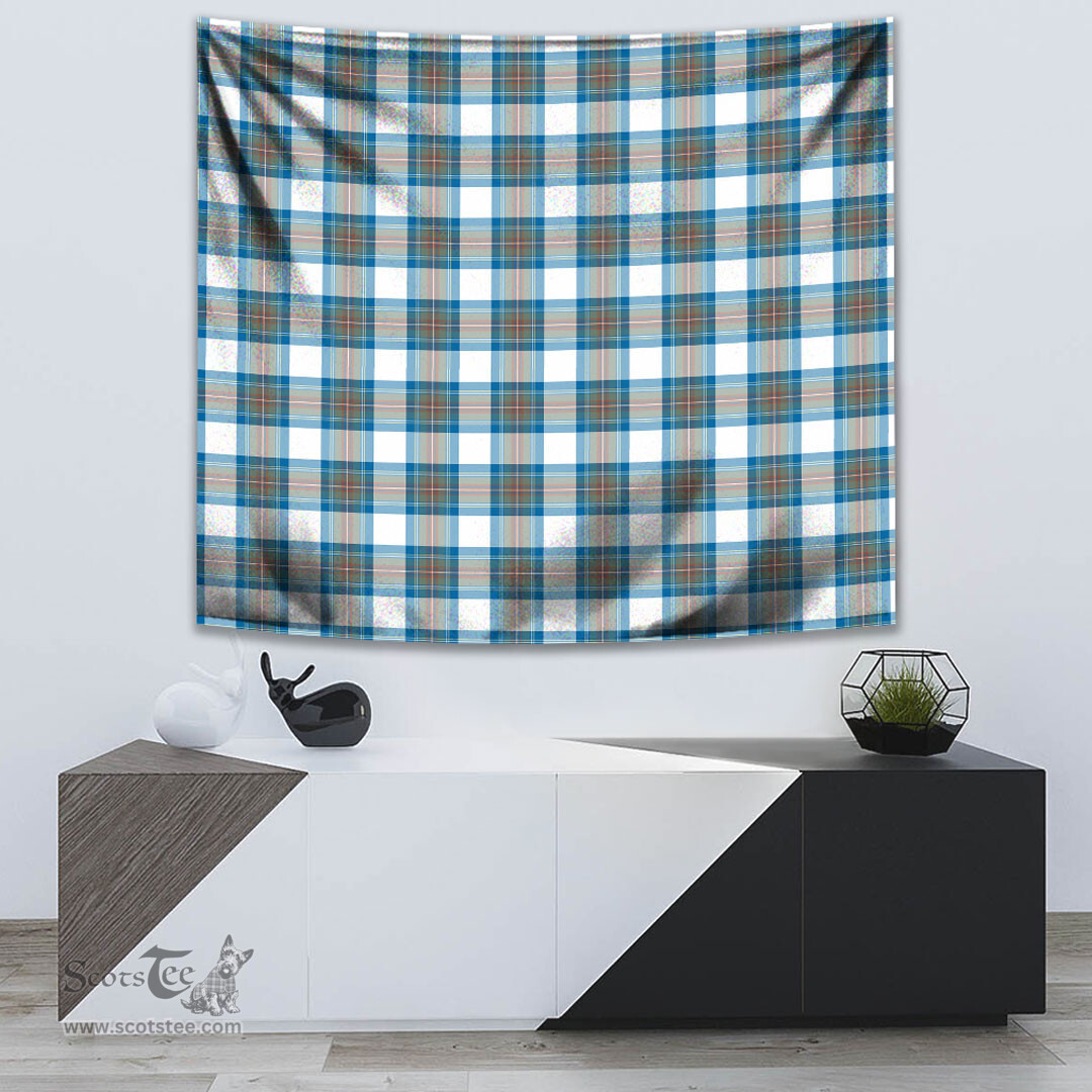 Stewart Muted Blue Tartan Home Decor Scottish Plaid Tartan Tapestry ScotsTee