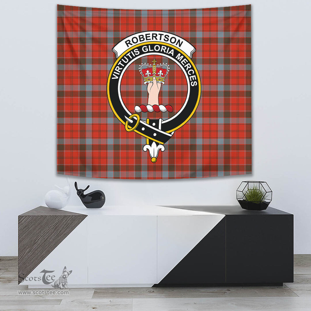 Robertson Weathered Tartan Home Decor Scottish Plaid Tartan Crest Tapestry ScotsTee