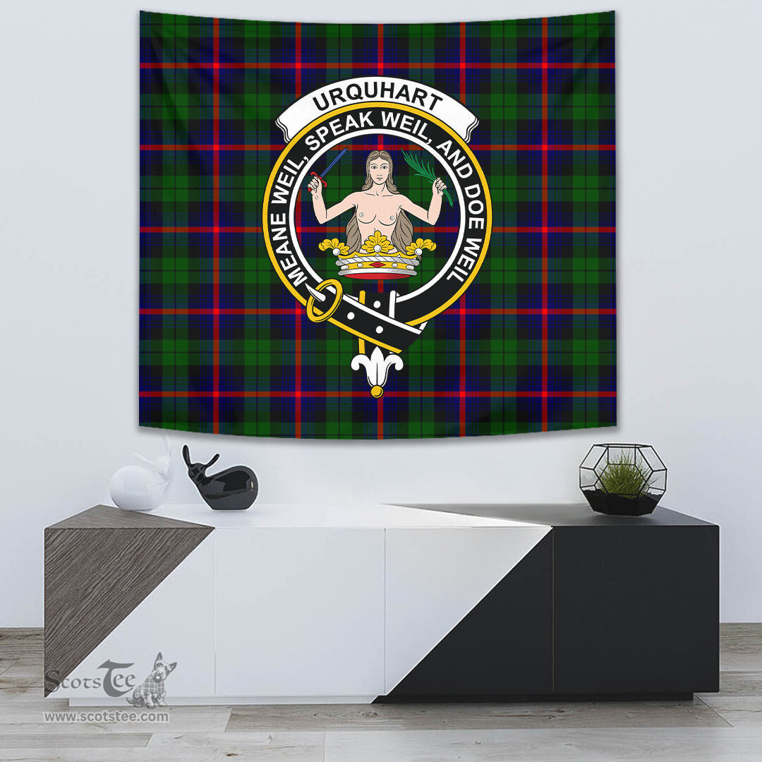 Urquhart Modern Tartan Home Decor Scottish Plaid Tartan Crest Tapestry ScotsTee