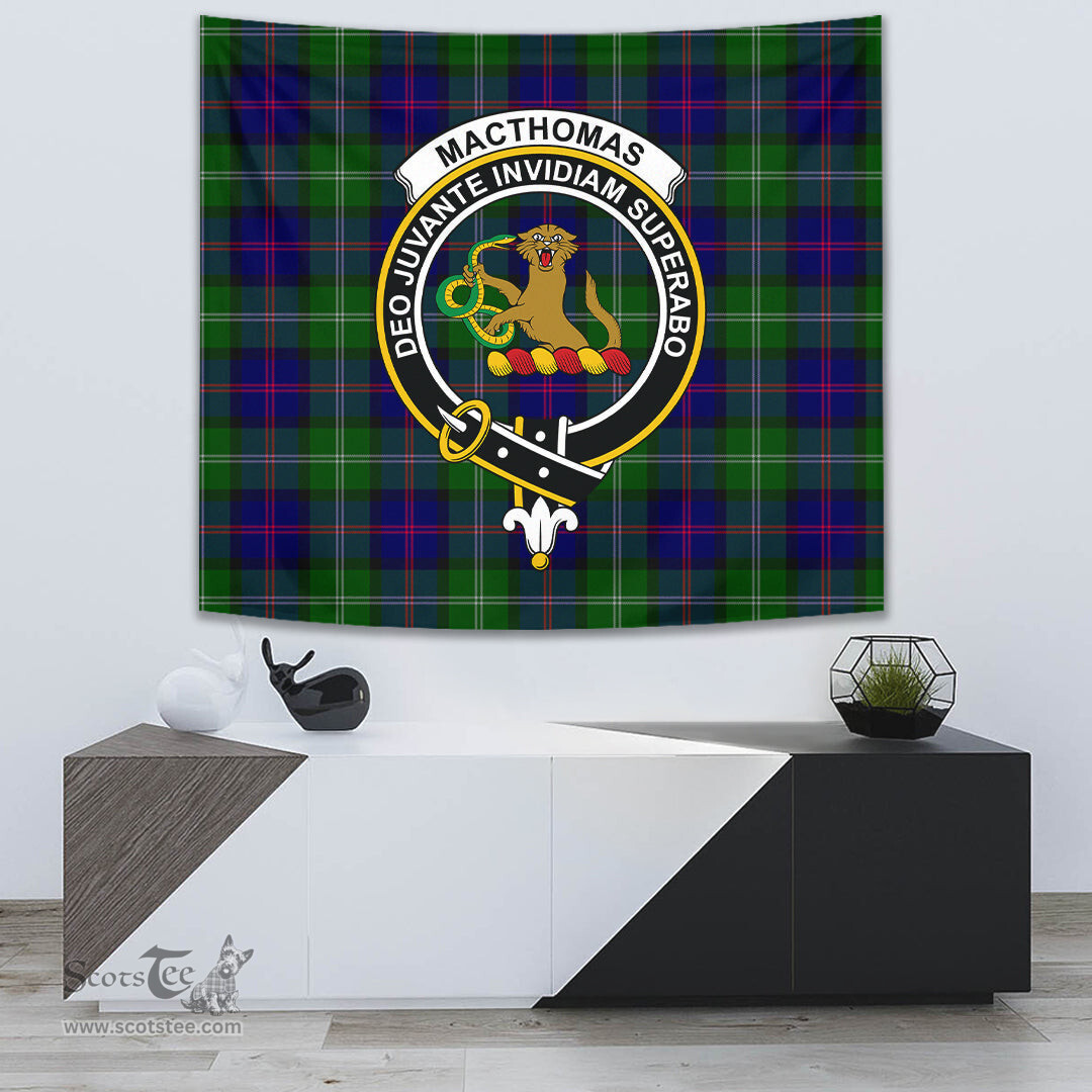 MacThomas Modern Tartan Home Decor Scottish Plaid Tartan Crest Tapestry ScotsTee