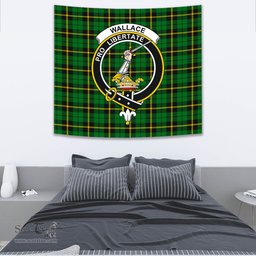 Wallace Hunting - Green Tartan Home Decor Scottish Plaid Tartan Crest Tapestry ScotsTee