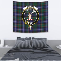 MacRae Hunting Modern Tartan Home Decor Scottish Plaid Tartan Crest Tapestry ScotsTee