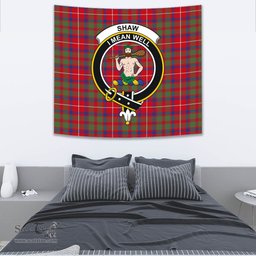 Shaw Red Modern Tartan Home Decor Scottish Plaid Tartan Crest Tapestry ScotsTee