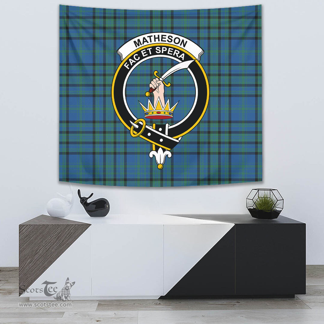 Matheson Hunting Ancient Tartan Home Decor Scottish Plaid Tartan Crest Tapestry ScotsTee