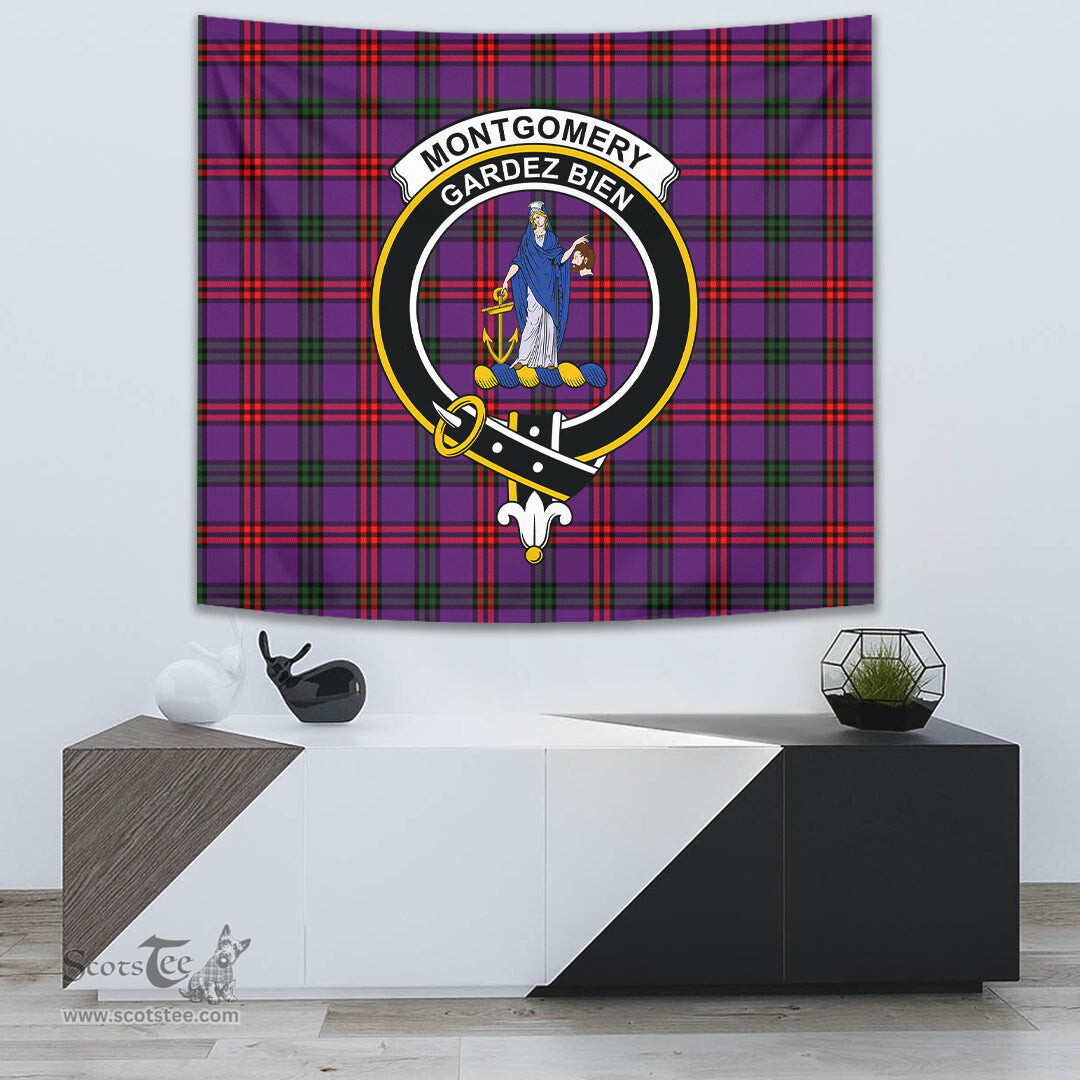 Montgomery Modern Tartan Home Decor Scottish Plaid Tartan Crest Tapestry ScotsTee
