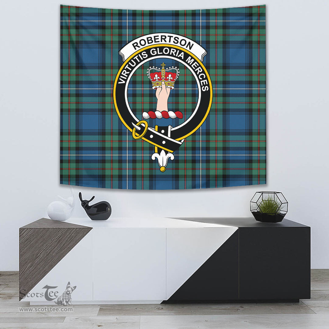 Robertson Hunting Ancient Tartan Home Decor Scottish Plaid Tartan Crest Tapestry ScotsTee