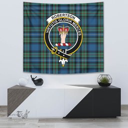 Robertson Hunting Ancient Tartan Home Decor Scottish Plaid Tartan Crest Tapestry ScotsTee
