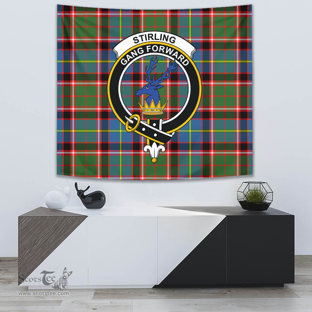 Stirling & Bannockburn District Tartan Home Decor Scottish Plaid Tartan Crest Tapestry ScotsTee