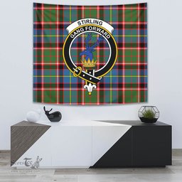 Stirling & Bannockburn District Tartan Home Decor Scottish Plaid Tartan Crest Tapestry ScotsTee
