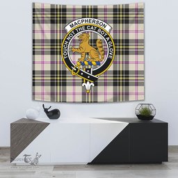 MacPherson Dress Ancient Tartan Home Decor Scottish Plaid Tartan Crest Tapestry ScotsTee