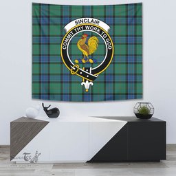 Sinclair Hunting Ancient Tartan Home Decor Scottish Plaid Tartan Crest Tapestry ScotsTee