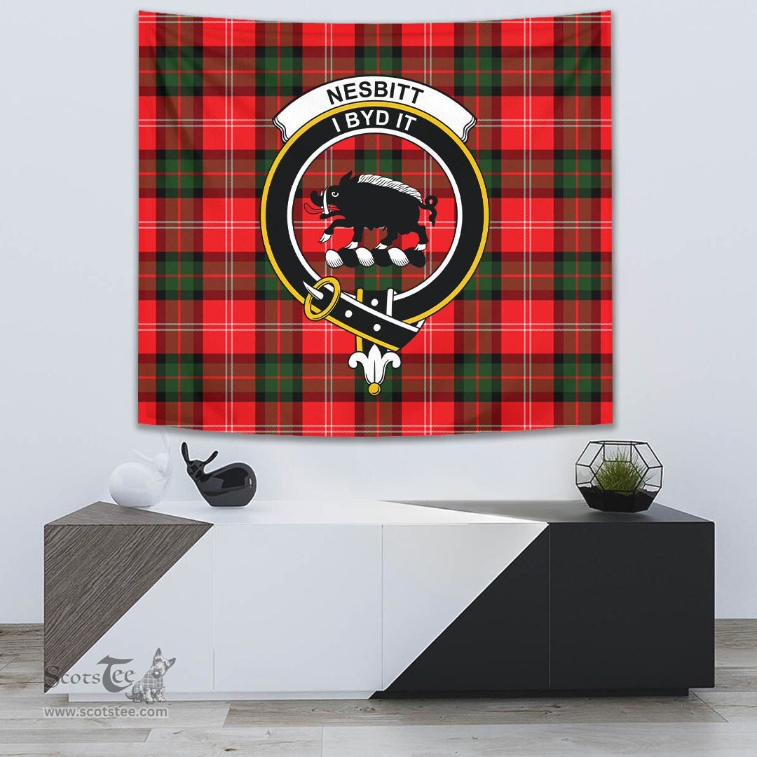 Nesbitt Modern Tartan Home Decor Scottish Plaid Tartan Crest Tapestry ScotsTee