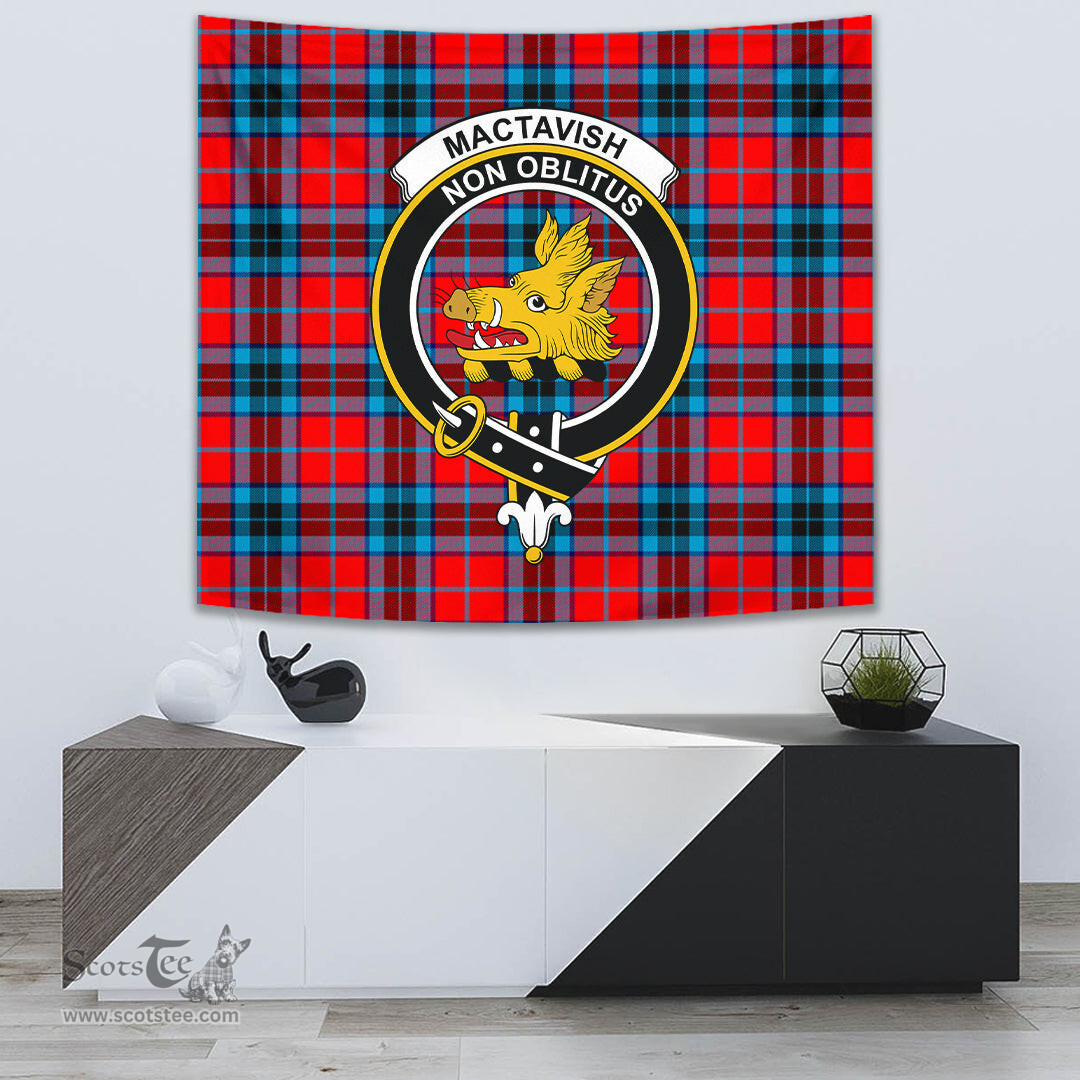 MacTavish Modern Tartan Home Decor Scottish Plaid Tartan Crest Tapestry ScotsTee