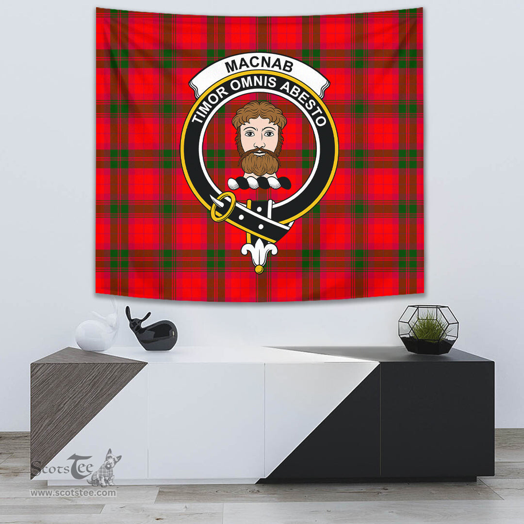 MacNab Modern Tartan Home Decor Scottish Plaid Tartan Crest Tapestry ScotsTee