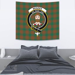 Menzies Green Ancient Tartan Home Decor Scottish Plaid Tartan Crest Tapestry ScotsTee