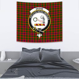 Skene Modern Tartan Home Decor Scottish Plaid Tartan Crest Tapestry ScotsTee