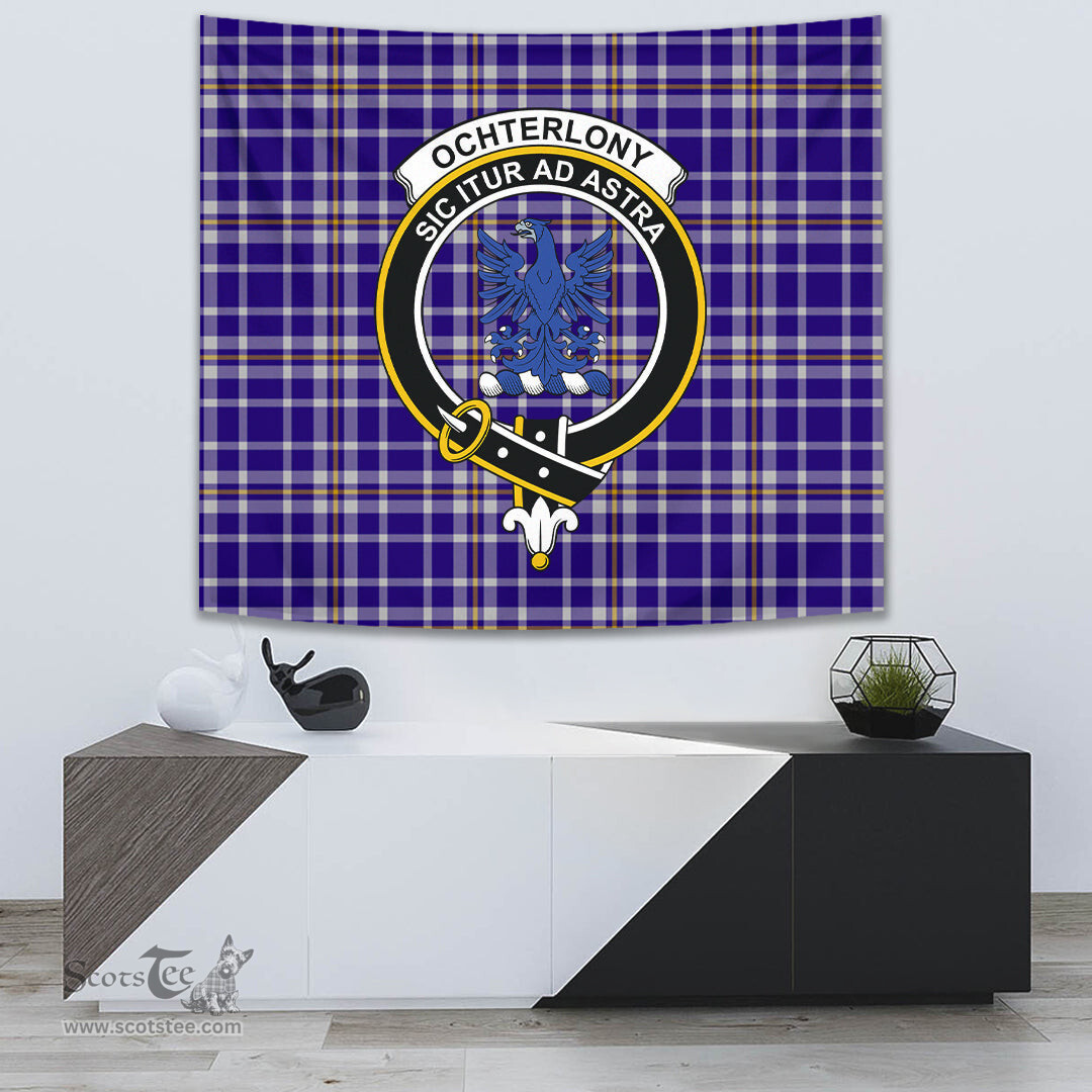 Ochterlony Tartan Home Decor Scottish Plaid Tartan Crest Tapestry ScotsTee