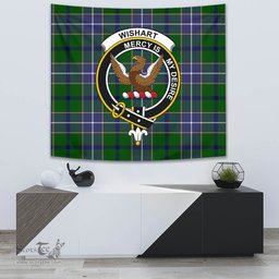 Wishart Hunting Modern Tartan Home Decor Scottish Plaid Tartan Crest Tapestry ScotsTee