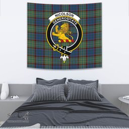 Nicolson Hunting Ancient Tartan Home Decor Scottish Plaid Tartan Crest Tapestry ScotsTee