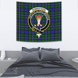 Robertson Hunting Modern Tartan Home Decor Scottish Plaid Tartan Crest Tapestry ScotsTee