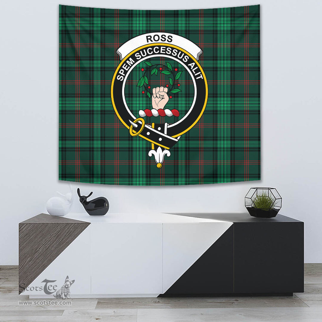 Ross Hunting Modern Tartan Home Decor Scottish Plaid Tartan Crest Tapestry ScotsTee