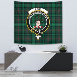 Ross Hunting Modern Tartan Home Decor Scottish Plaid Tartan Crest Tapestry ScotsTee