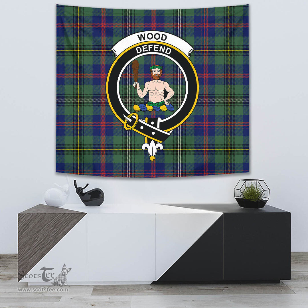 Wood Modern Tartan Home Decor Scottish Plaid Tartan Crest Tapestry ScotsTee