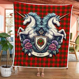Scottish Cairns Clan Badge Tartan Royal Scottish Unicorn Tartan Quilt