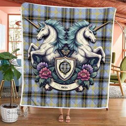 Scottish Bell Clan Badge Tartan Royal Scottish Unicorn Tartan Quilt