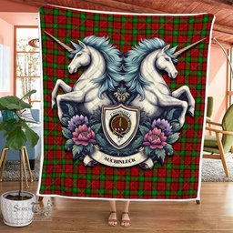 Scottish Auchinleck Or Affleck Clan Badge Tartan Royal Scottish Unicorn Tartan Quilt