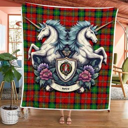 Scottish Boyd Clan Badge Tartan Royal Scottish Unicorn Tartan Quilt