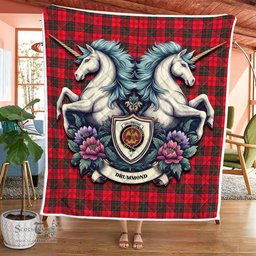 Scottish Drummond Clan Badge Tartan Royal Scottish Unicorn Tartan Quilt