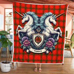 Scottish Darroch Of Gourock Clan Badge Tartan Royal Scottish Unicorn Tartan Quilt