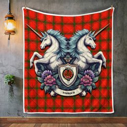 Scottish Darroch Of Gourock Clan Badge Tartan Royal Scottish Unicorn Tartan Quilt