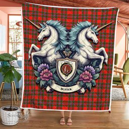 Scottish Butter Clan Badge Tartan Royal Scottish Unicorn Tartan Quilt