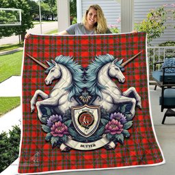 Scottish Butter Clan Badge Tartan Royal Scottish Unicorn Tartan Quilt