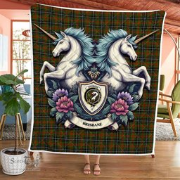 Scottish Brisbane Clan Badge Tartan Royal Scottish Unicorn Tartan Quilt