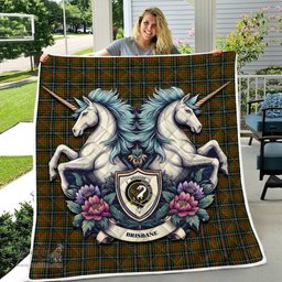 Scottish Brisbane Clan Badge Tartan Royal Scottish Unicorn Tartan Quilt