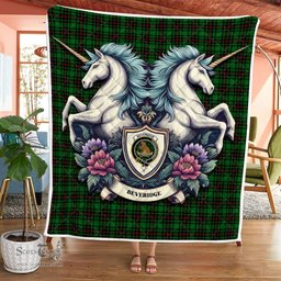 Scottish Beveridge Clan Badge Tartan Royal Scottish Unicorn Tartan Quilt