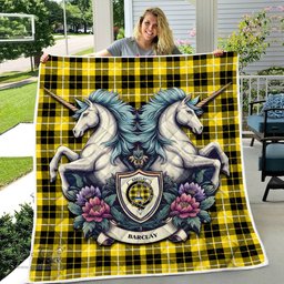 Scottish Barclay Clan Badge Tartan Royal Scottish Unicorn Tartan Quilt