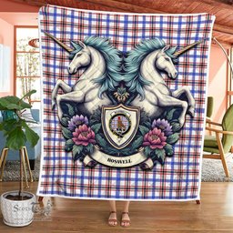 Scottish Boswell Clan Badge Tartan Royal Scottish Unicorn Tartan Quilt